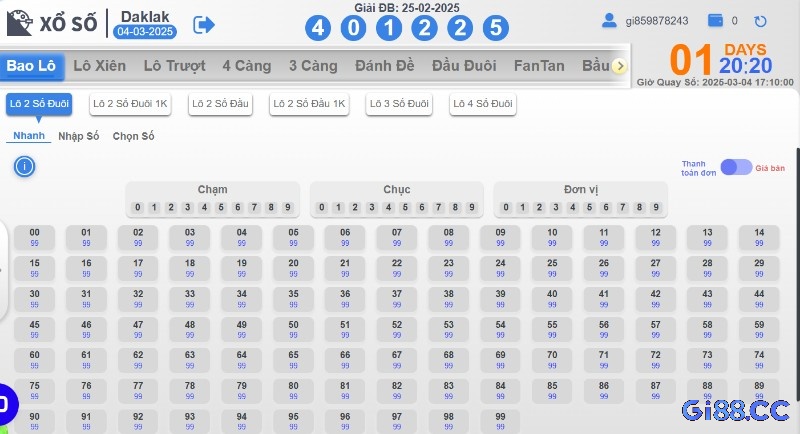 Các hình thức cược xổ số Miền Trung tại Gi8 phổ biến