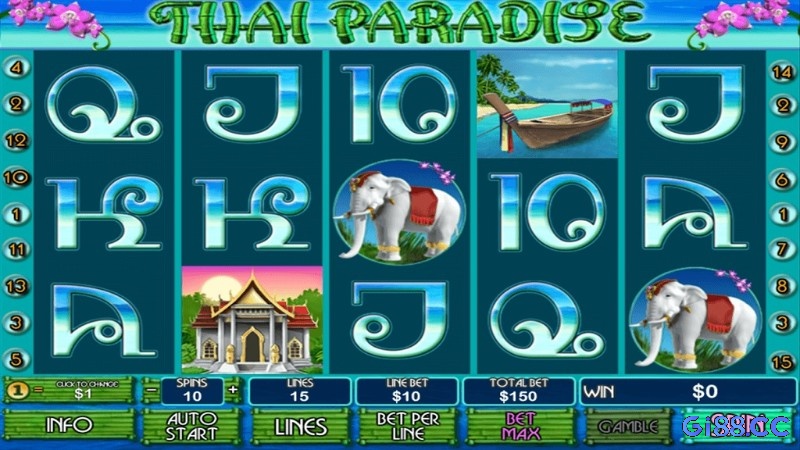 Slot game Thai Paradise là lựa chọn lý tưởng cho người chơi yêu thích văn hóa Thái và muốn trải nghiệm game slot với tỷ lệ trả thưởng cao.